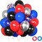 50-Piece Black, Red & Blue Balloon Set – 12-Inch Balloons with Red, Blue & Silver Confetti for Birthday, Baby Shower, Graduation & Party Decorations